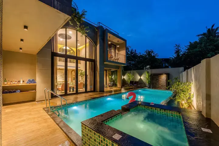 Private Pool Villa with Jacuzzi and 24/7 Security in Vagator, Goa ...